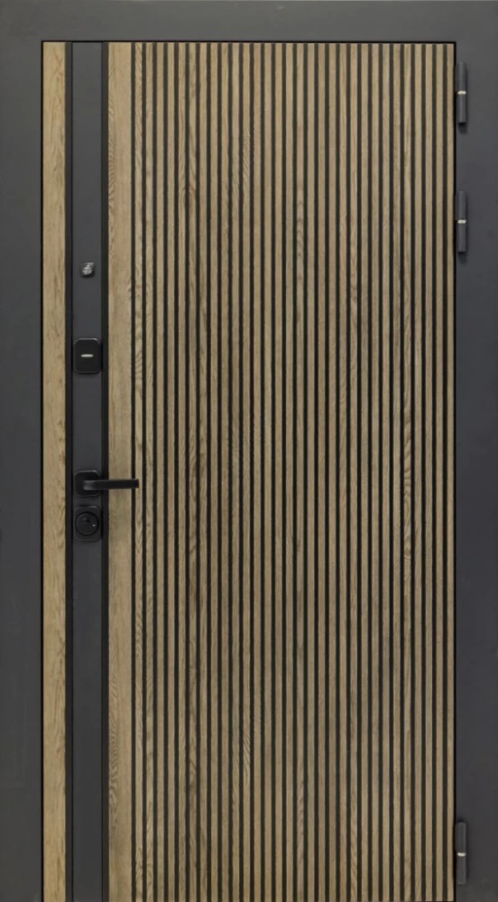 Входная дверь ДвериПРО Росна СБ-1 (лак. белое, 16мм, Беленый дуб) DPRO228103 внешняя сторона